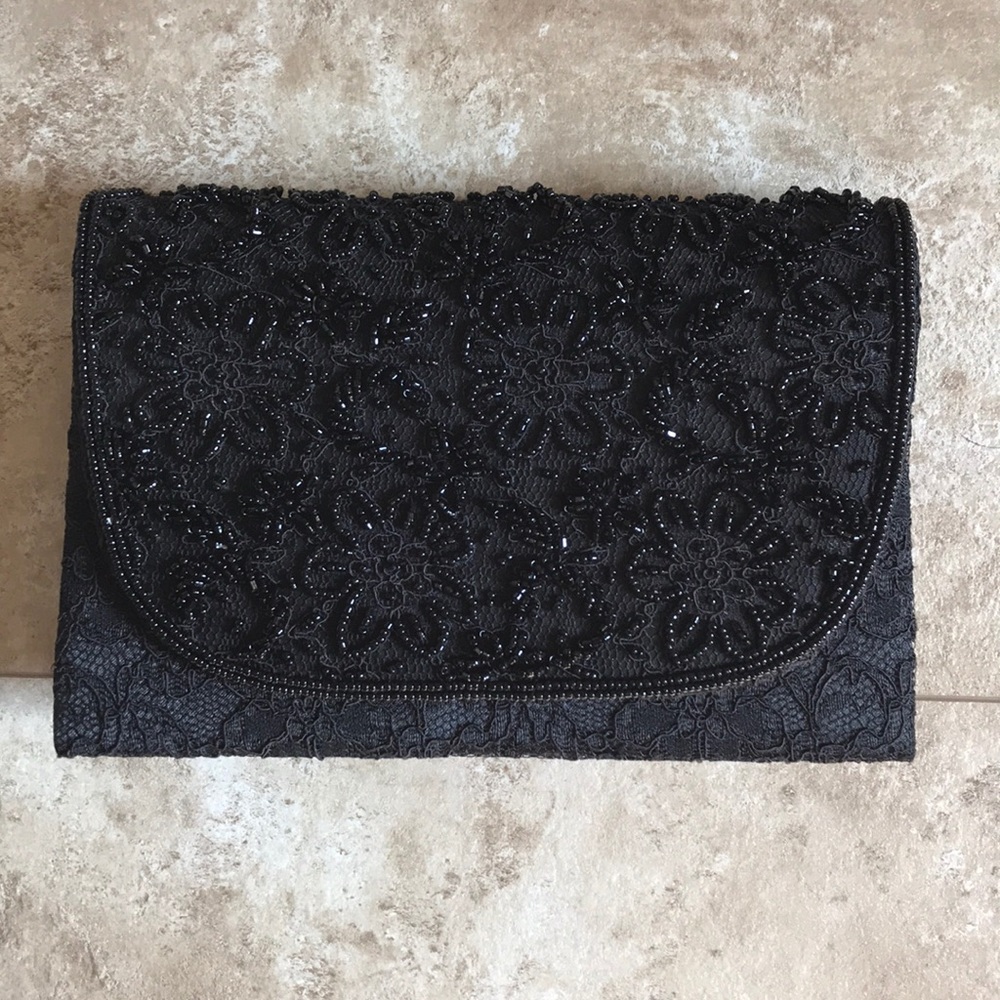 Vintage La Regale Beaded and Lace Clutch
